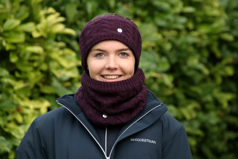Hy Equestrian Melrose Cable Knit Snood - Damson-1